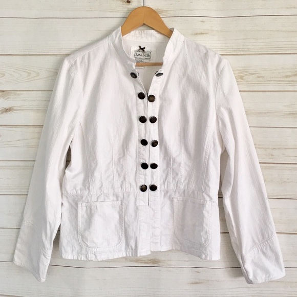 Live a Little Jackets & Blazers - Live a Little White Cotton Military Jacket L